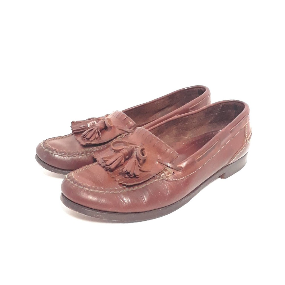 Cole Haan Men's Brown Tassel Fringe Loafer Shoes size 10 10M, GUC, Slip On Dress